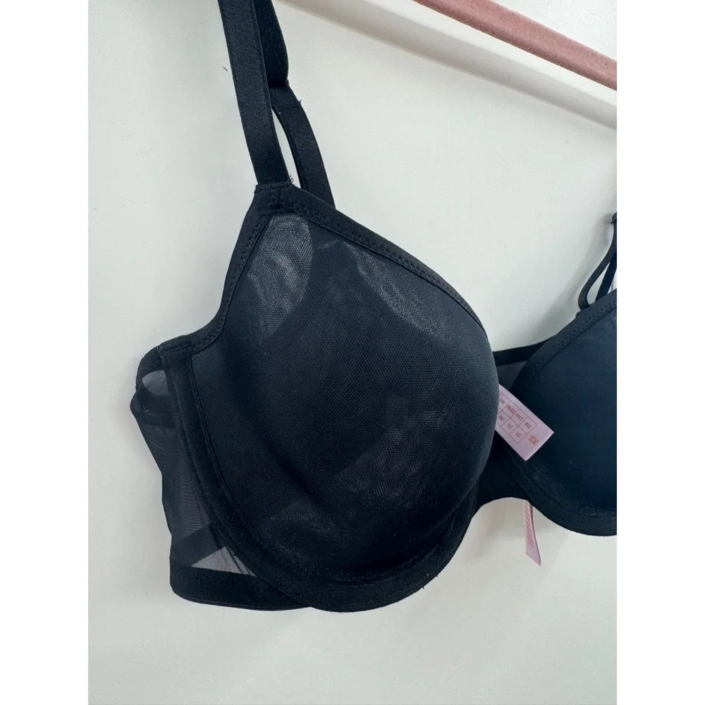 Savage X Fenty by Rihanna Nothin' But Net Plunge Bra Women 34C Black Unlined NWT
